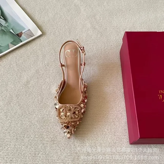 Unbranded High Heels Pointed-Toe Slingback with Square Buckle product detail image 9