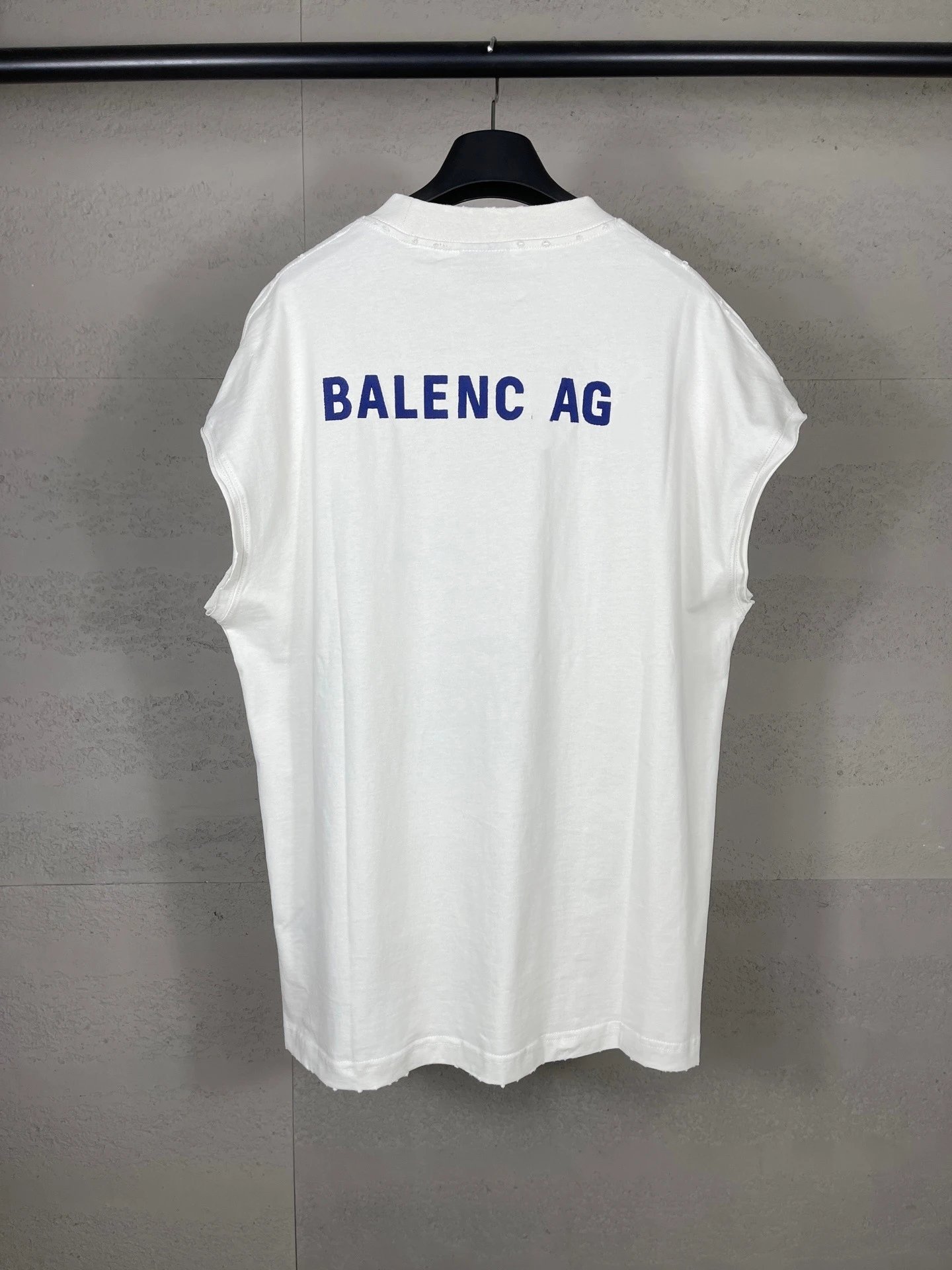 Balenciaga AG Logo Print Black Sleeveless T-Shirt - 7