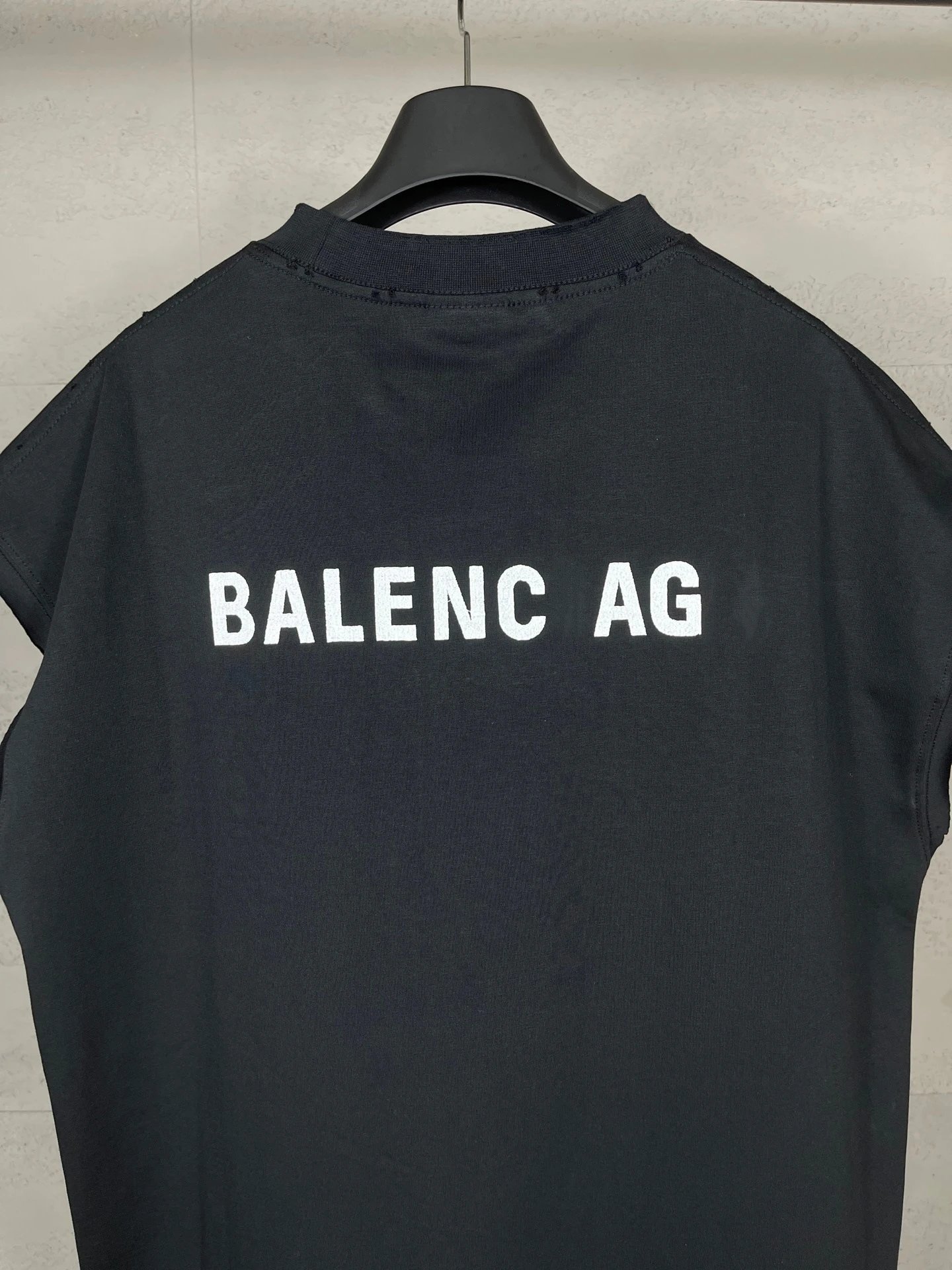 Balenciaga AG Logo Print Black Sleeveless T-Shirt - 15
