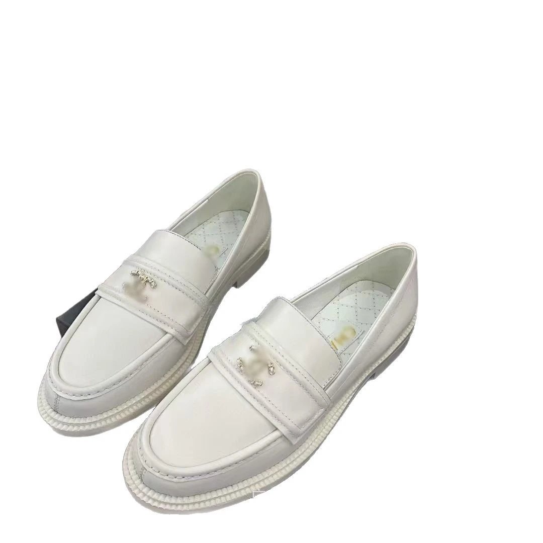 Chanel Leather Shoes Quilted CC-Emblem Loafers image 5