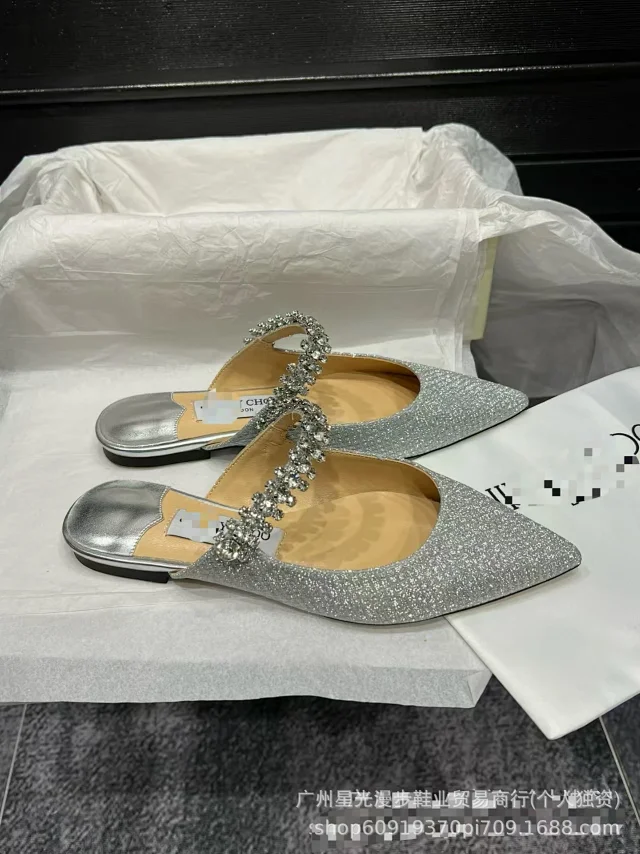 Jimmy Choo High Heels Bing crystal-strap pointed-toe mules product detail image 9