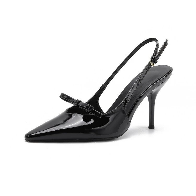 Unbranded High Heels Pointed-Toe Patent Slingback Bow Stiletto image 2