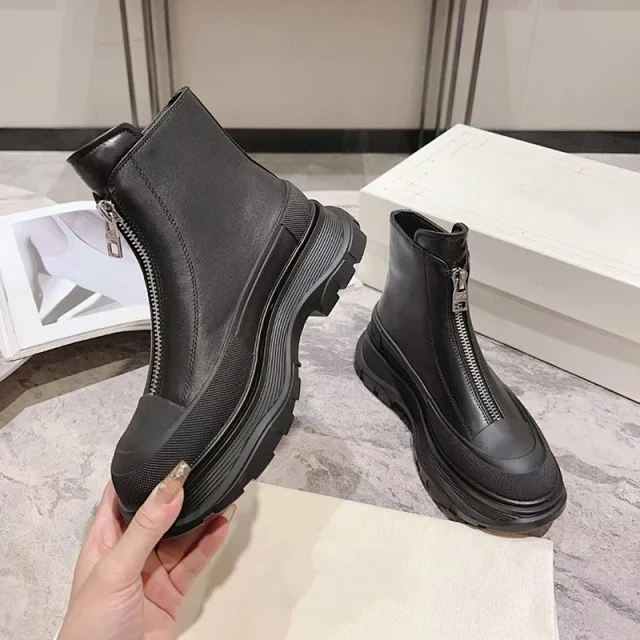 Unbranded Boots Front-Zip Chunky Platform Ankle product detail image 3