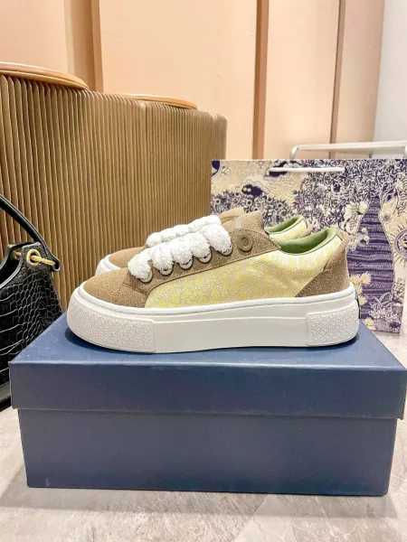 Moncler Genius x Stone Island Hybrid Sneakers Beige Yellow Green Chunky Sneakers - 1