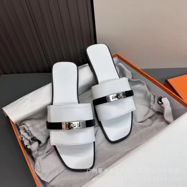 Unbranded Sandals Flat slide with turn-lock and studded strap detail product detail image 4