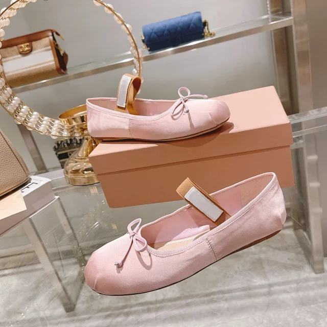 Unbranded Casual Shoes Satin Mary Jane Ballet Flats with Bow and Split Toe product detail image 7