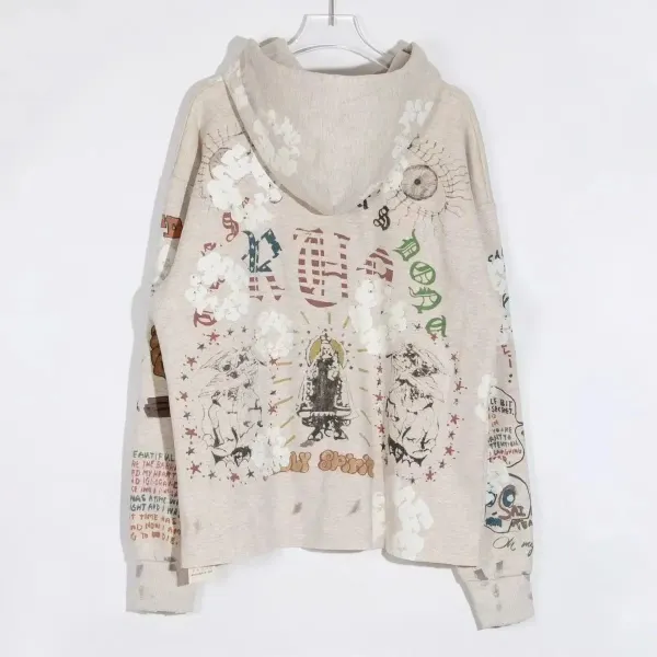 Saint Tears Graphic Hoodie Beige Multicolor Hoodie - 4
