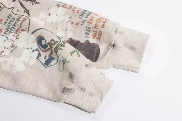 Saint Tears Graphic Hoodie Beige Multicolor Hoodie - 6
