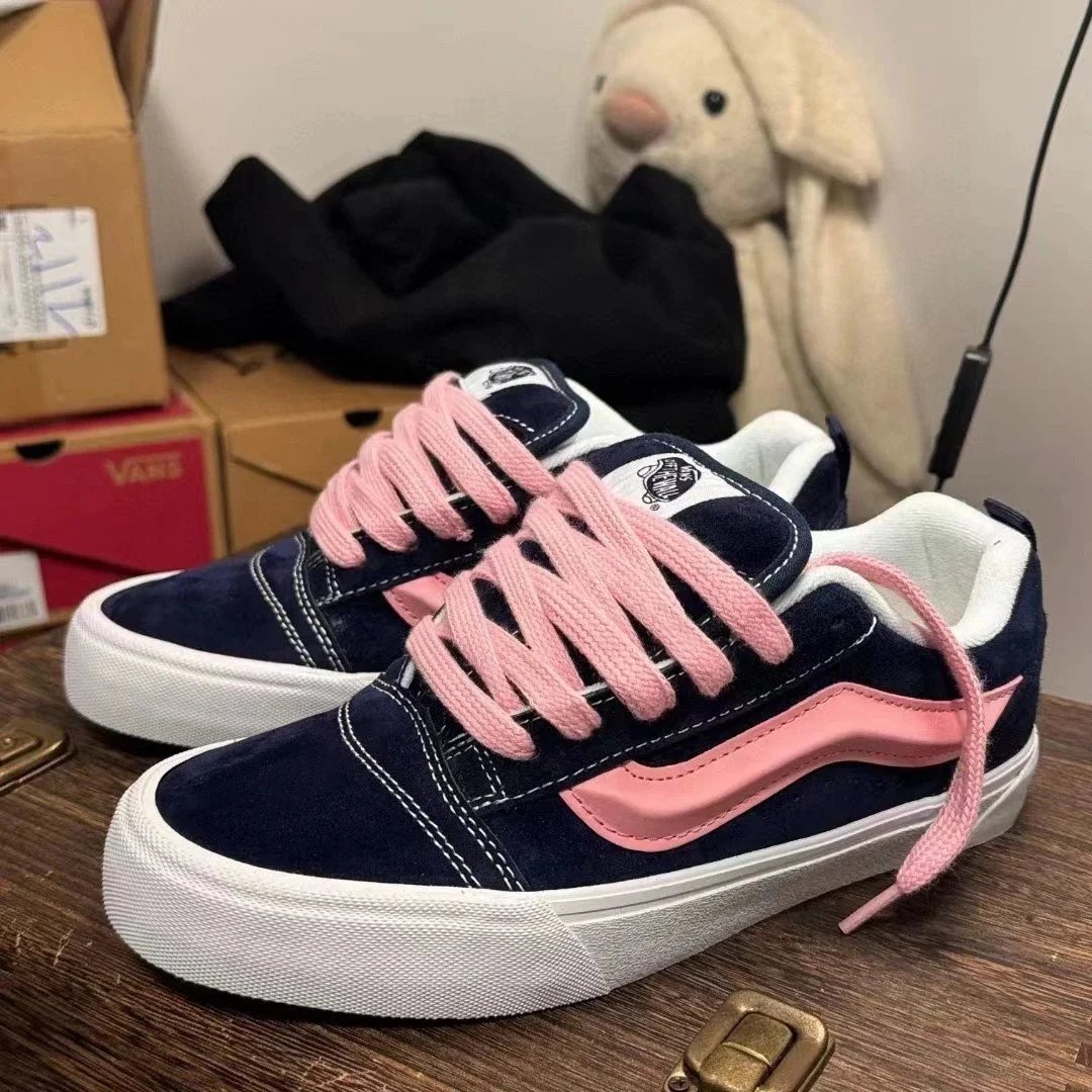 Vans Old Skool Navy Pink Suede Sneakers Skateboard Shoes