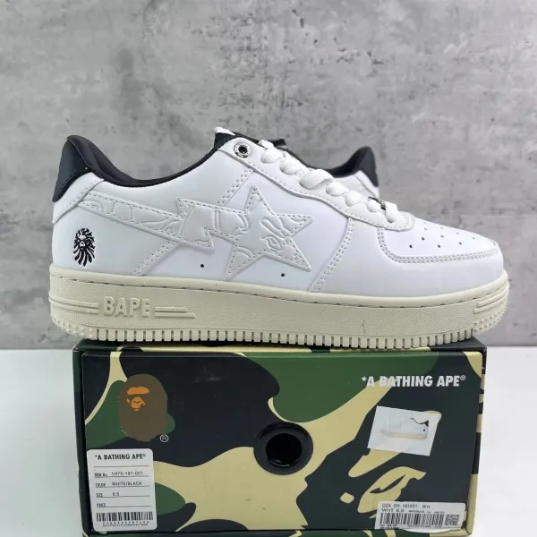 A Bathing Ape Bape Sta White / Black Sneakers - 1