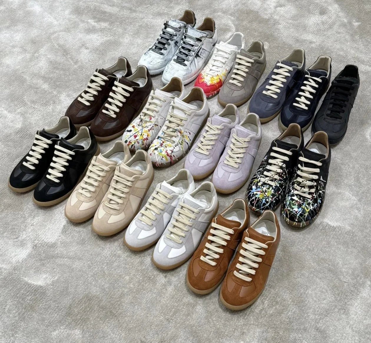 mm6 Replica 泼墨皮革 彩绘复古德训德迅