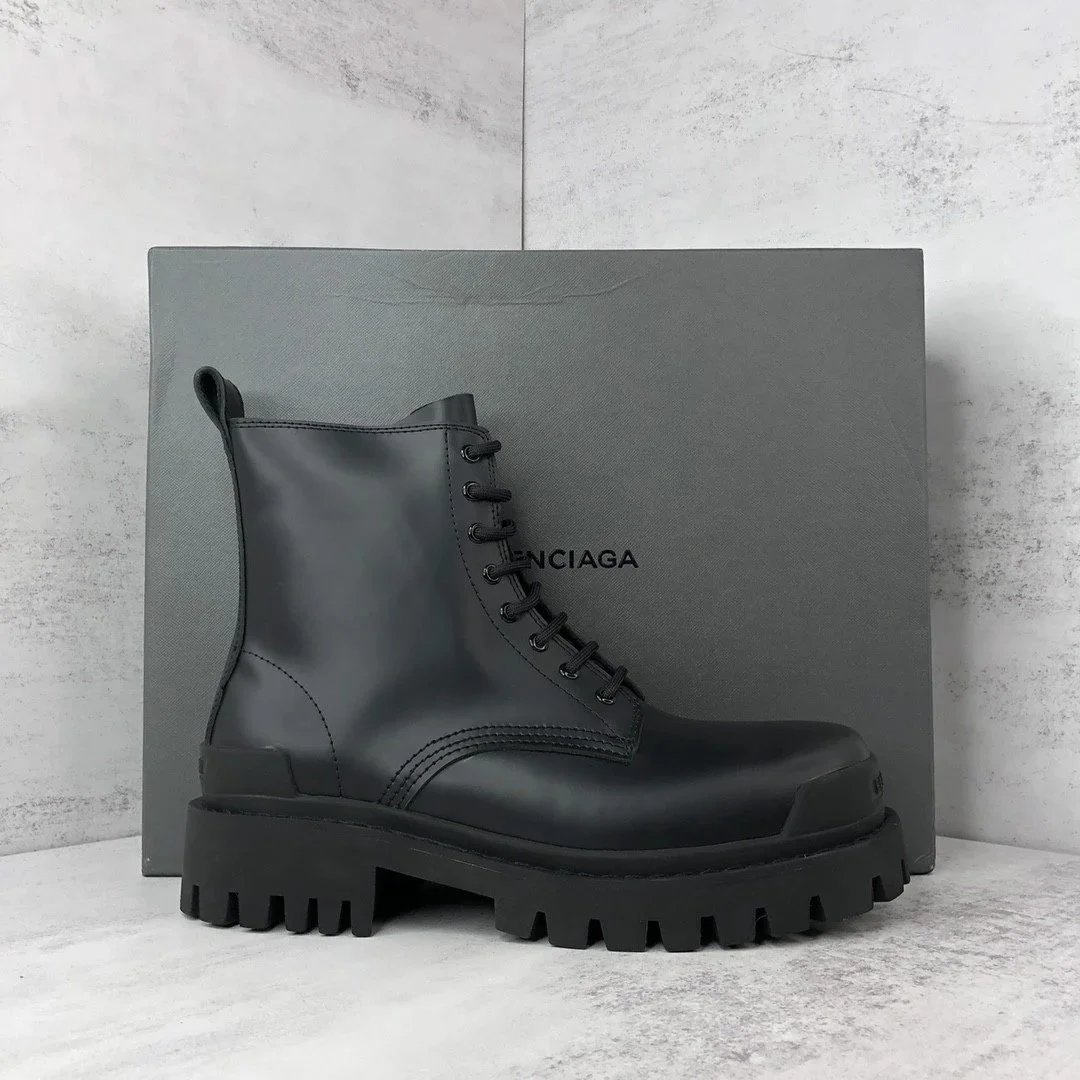 Balenciaga Triple S Combat Boots Black