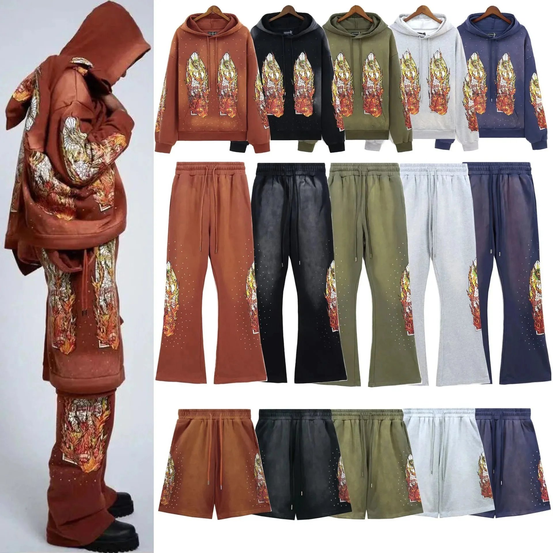 High Quality Vintage Hoodie and Pants Set