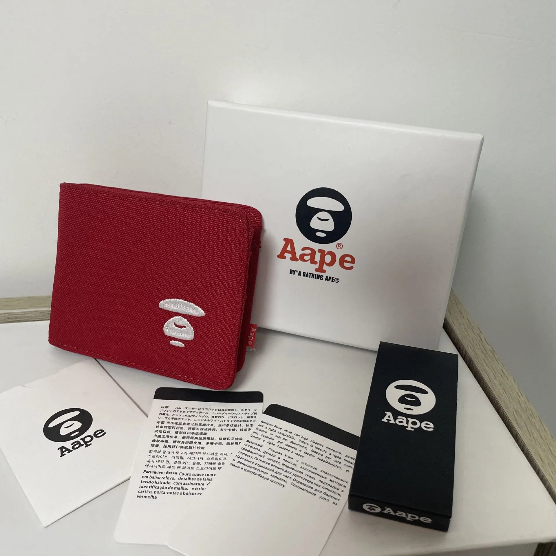 Aape Wallet — AP Red colorway — USFans Spreadsheet photo