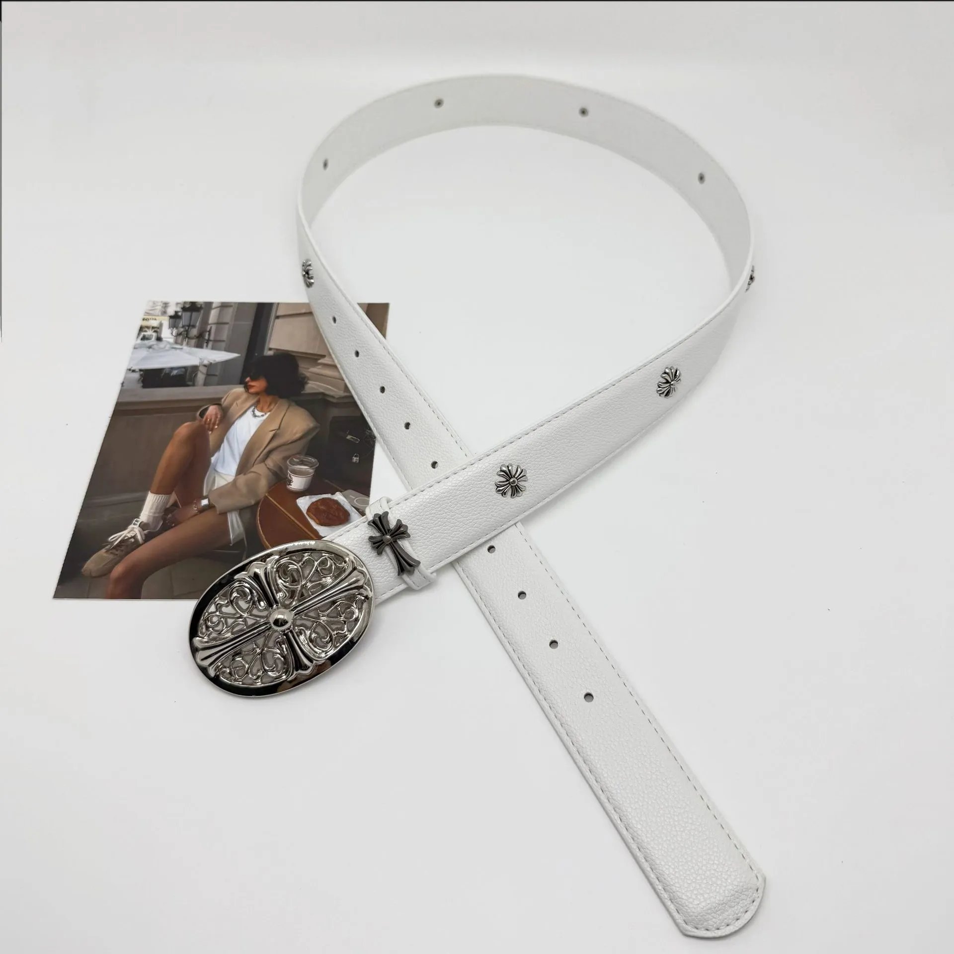 Chrome Hearts Belt — The round cross flower has a white border. colorway — USFans Spreadsheet photo