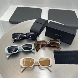 thumbnail for 2393 PR Prada rectangular plate, super sassy personality, trendy sunglasses, sunglasses black, unisex for boyfriend