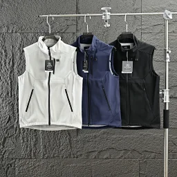 thumbnail for 2206 Cologne Autumn New Men's Stand Collar Softshell Outdoor Leisure Waterproof and Windproof Integrated Fleece Vest Vest