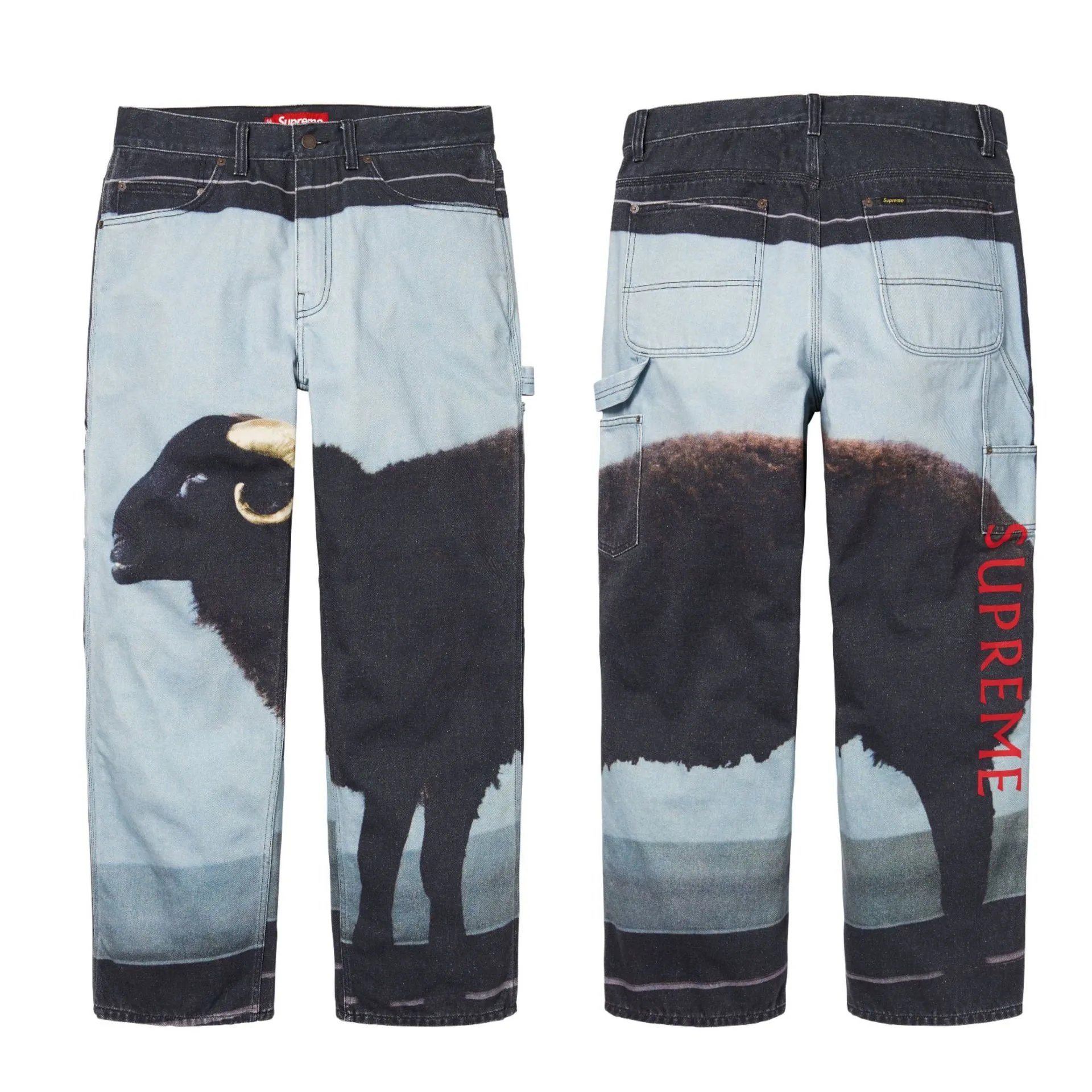 Supreme Shark Print Workwear Pants Green/White - 10