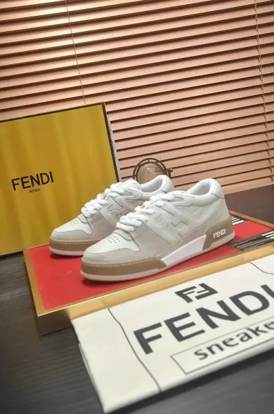 Fendi Fendace FF Logo White Leather Sneakers - 6