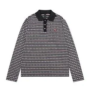 Unbranded Knitwear Long-Sleeve Patterned Polo Knit product detail image 2