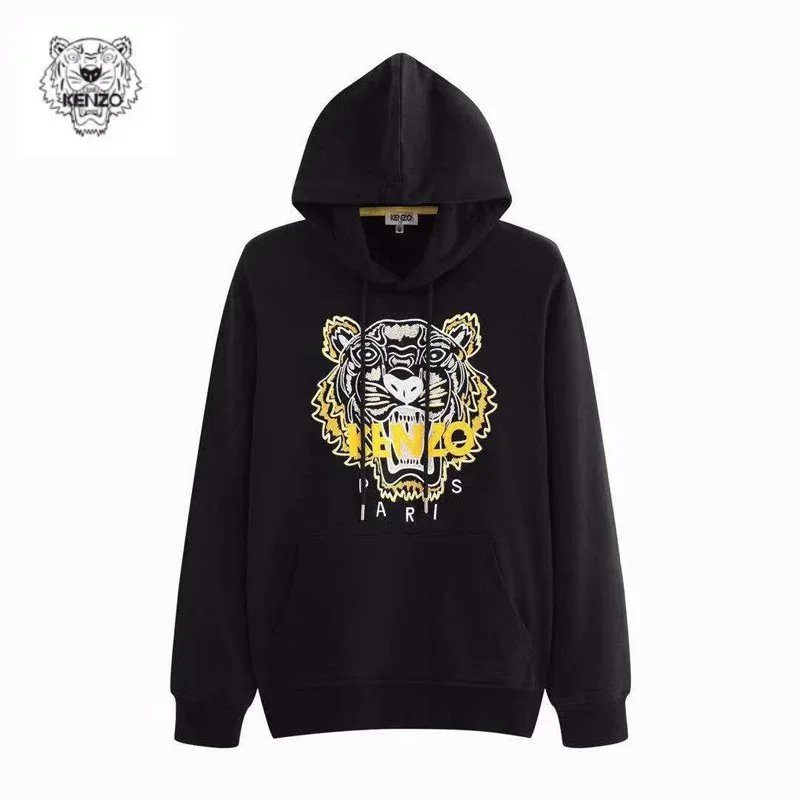 Kenzo Tiger Embroidered White Hoodie - 8