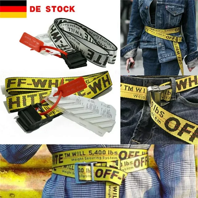 Unbranded Belts Jacquard Letter Web Belt with Alloy Buckle product detail image 21