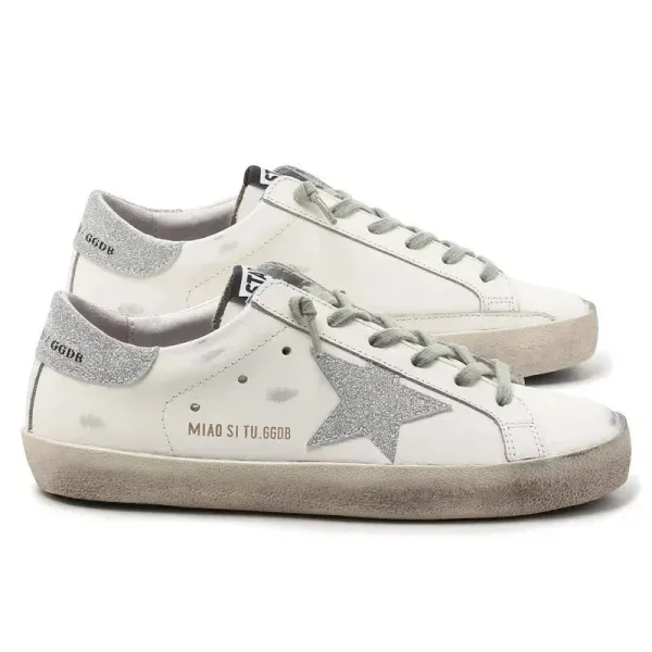Golden Goose Superstar Glitter Star White Sneakers - 4