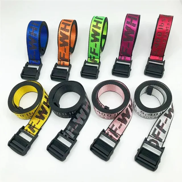 Unbranded Belts Jacquard Letter Web Belt with Alloy Buckle product detail image 7