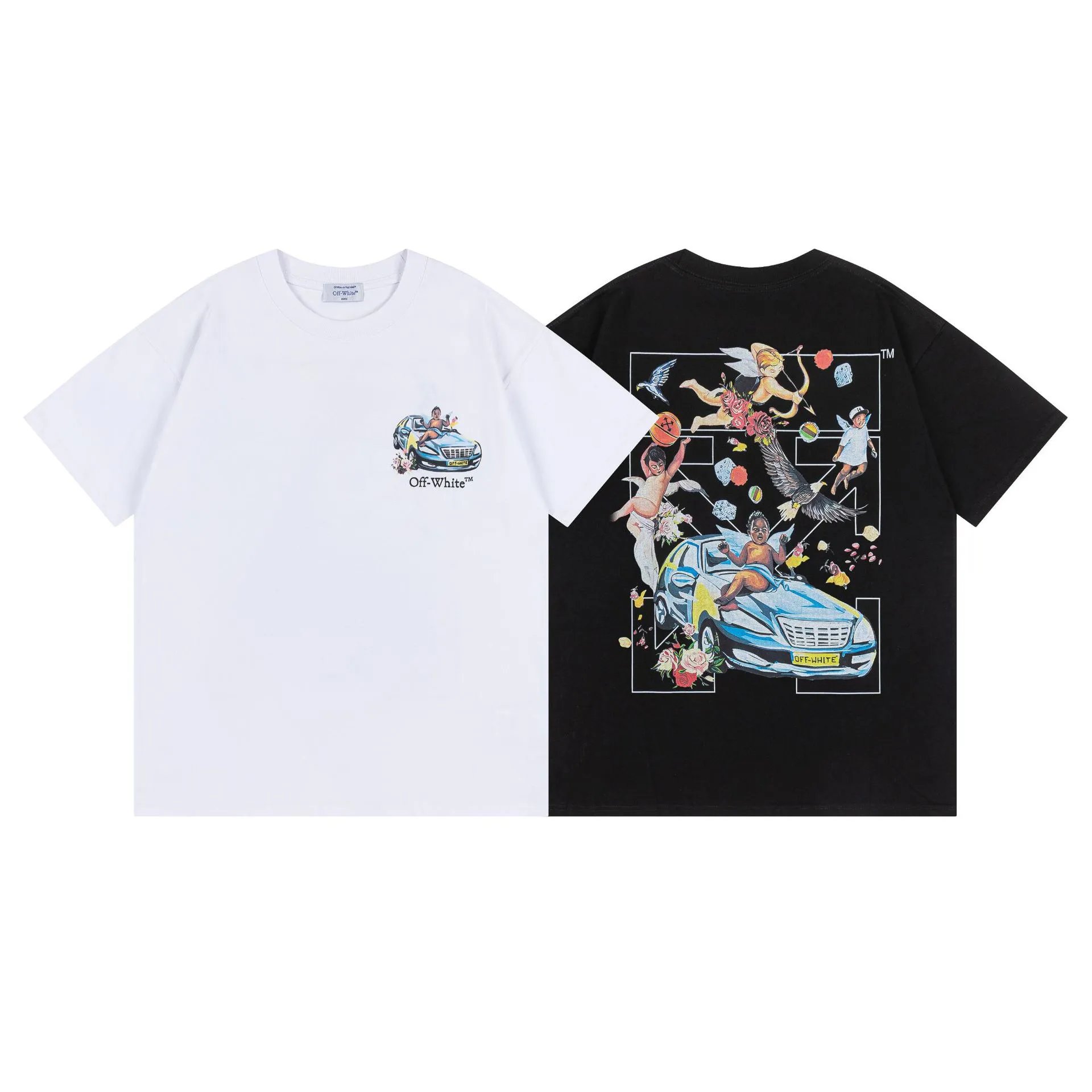 Off-White Angel Car Print White T-Shirt - 3