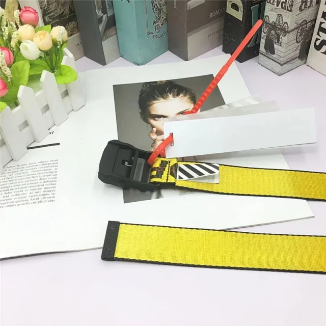 Unbranded Belts Jacquard Letter Web Belt with Alloy Buckle product detail image 3