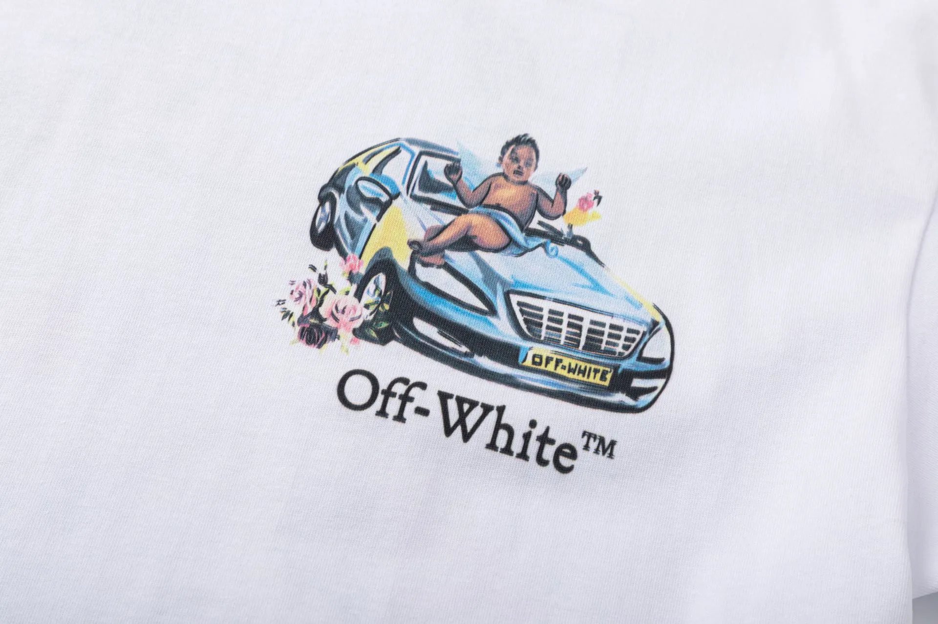 Off-White Angel Car Print White T-Shirt - 9