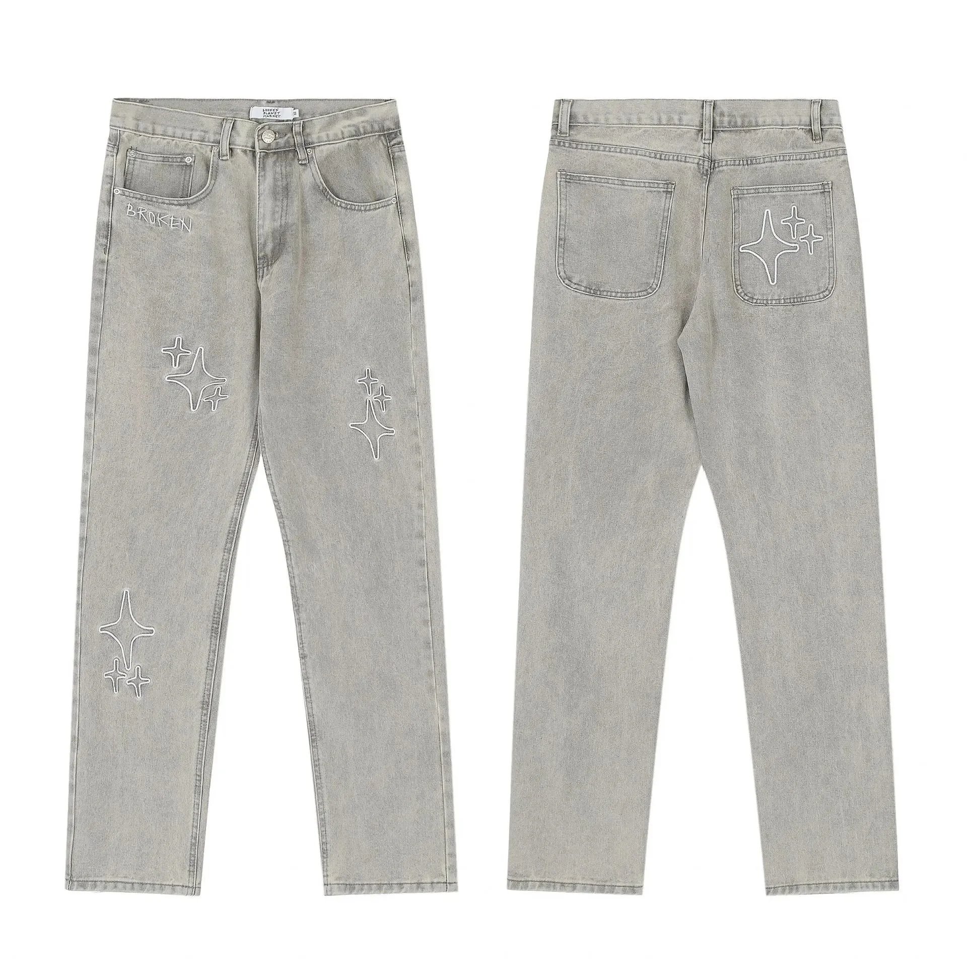 Gallery Dept. Star-Embroidered Black Denim Jeans - 9