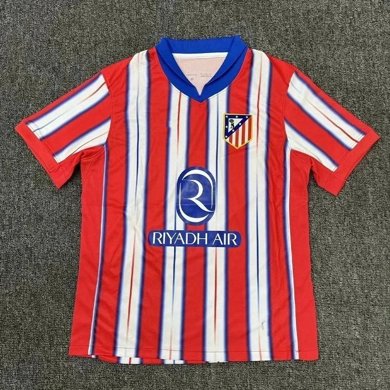 Atlético Madrid 2024-25 Home Jersey Red White Blue Striped Jersey - 1
