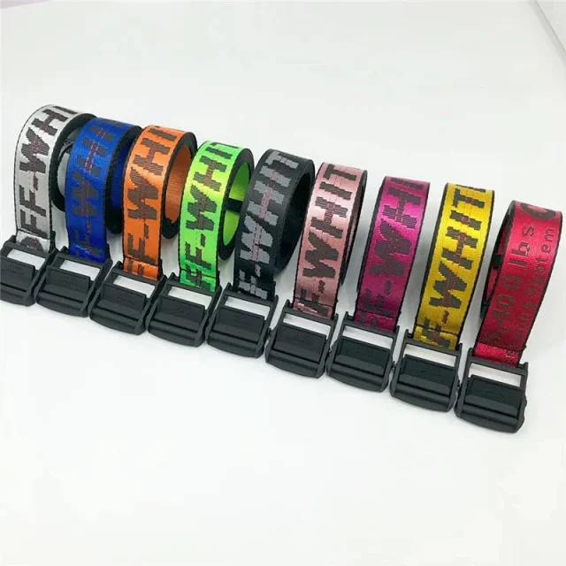 Unbranded Belts Jacquard Letter Web Belt with Alloy Buckle product detail image 8