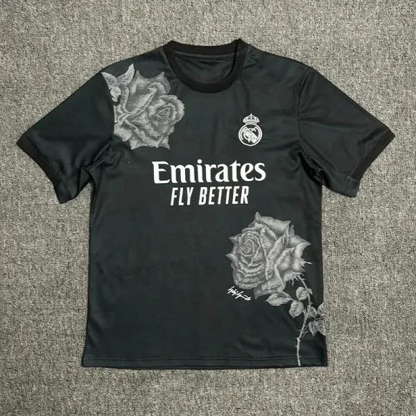 Real Madrid x Emirates Rose Print Black Jersey - 1