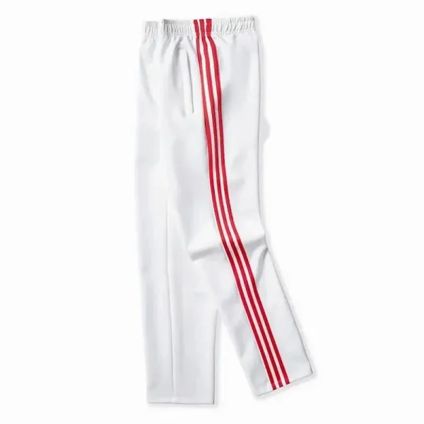 Adidas Originals Track Pants White with Red Three-Stripe - 1