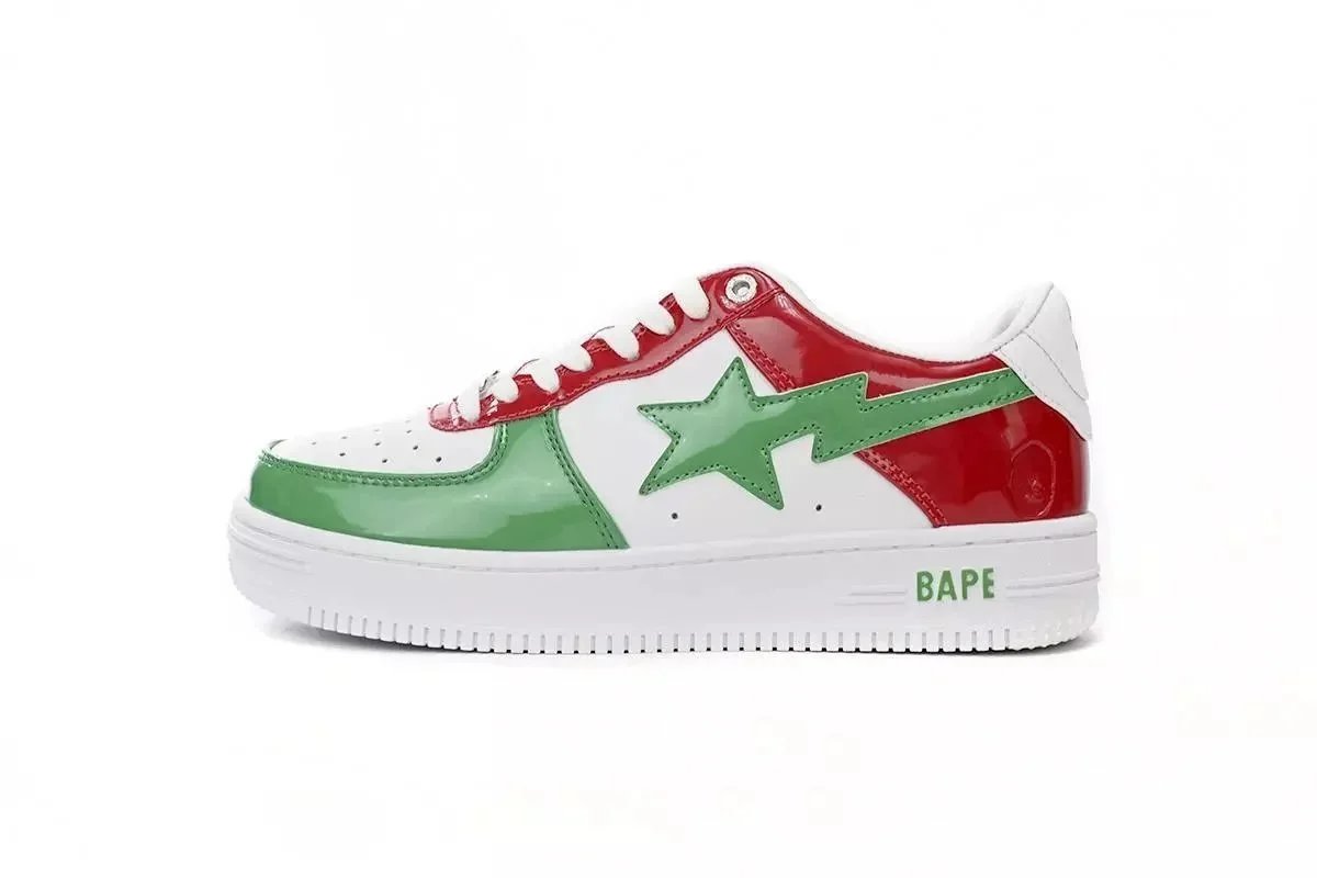 A Bathing Ape Sneakers BAPE STA low-top — Red White Green
