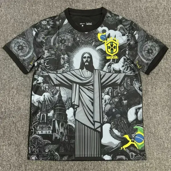 Nike Brazil National Team 2022 World Cup Graphic Jersey Black - 1
