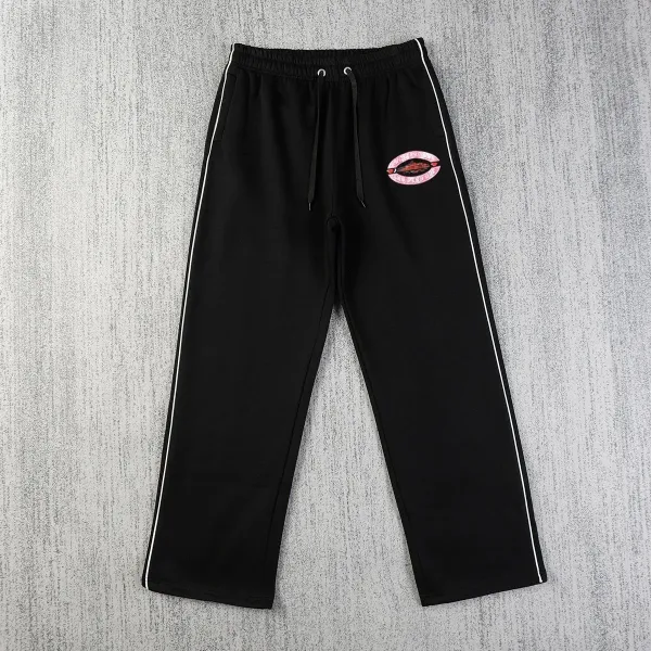 Corteiz Lip Patch Sweatpants Black - 1