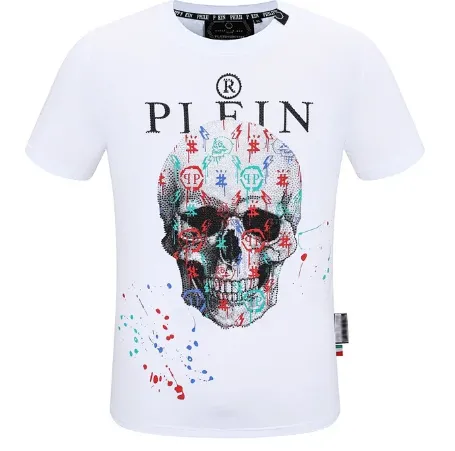 Philipp Plein Skull Print White T-Shirt - 1