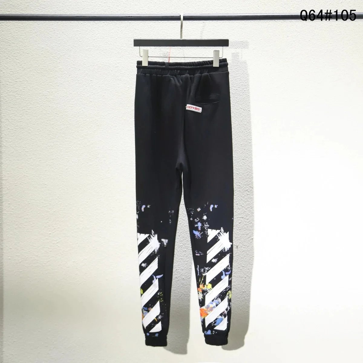 Off-White Diagonal Arrow Print Black Sweatpants - 10