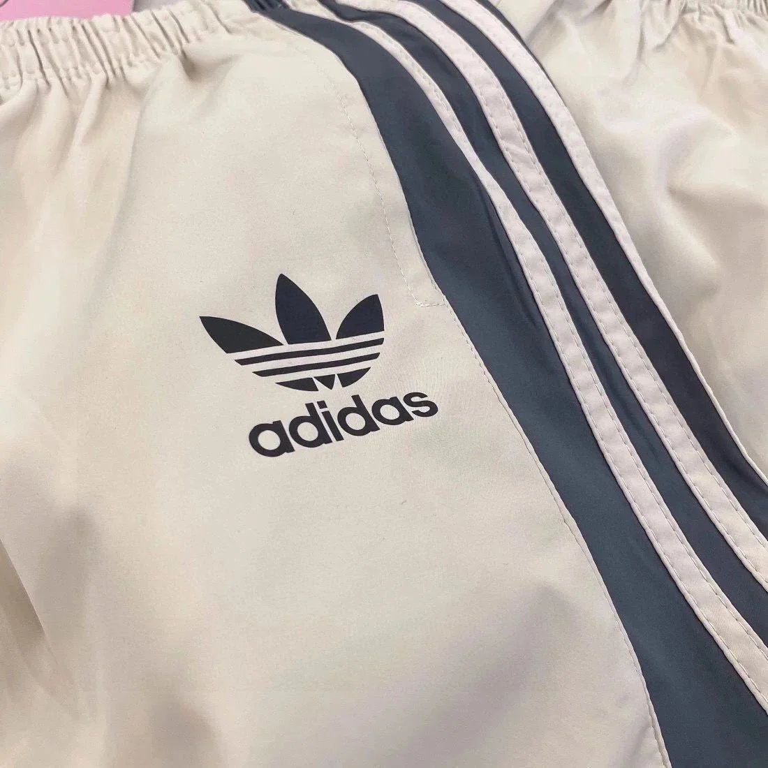 Adidas Originals Track Jacket and Pants Set Beige Navy Tracksuit - 10