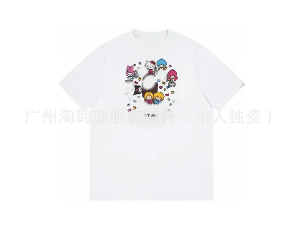 Hello Kitty x Sanrio Characters Group Print White T-Shirt - 1
