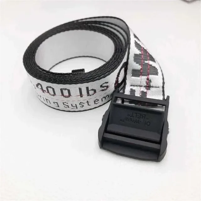 Unbranded Belts Jacquard Letter Web Belt with Alloy Buckle product detail image 10
