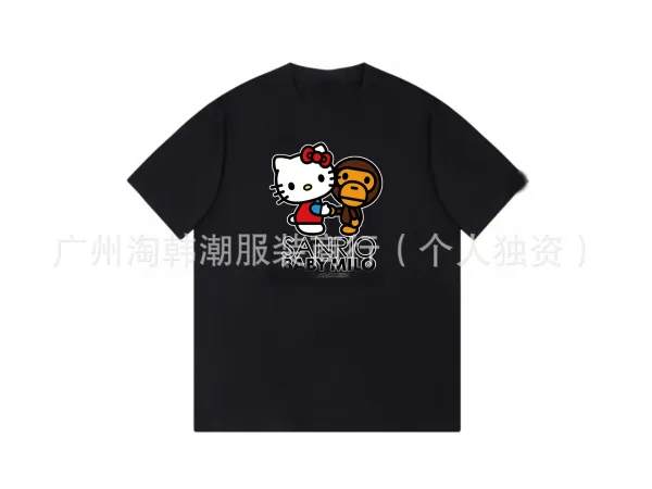 Sanrio x A Bathing Ape Hello Kitty x Baby Milo Black T-Shirt - 1