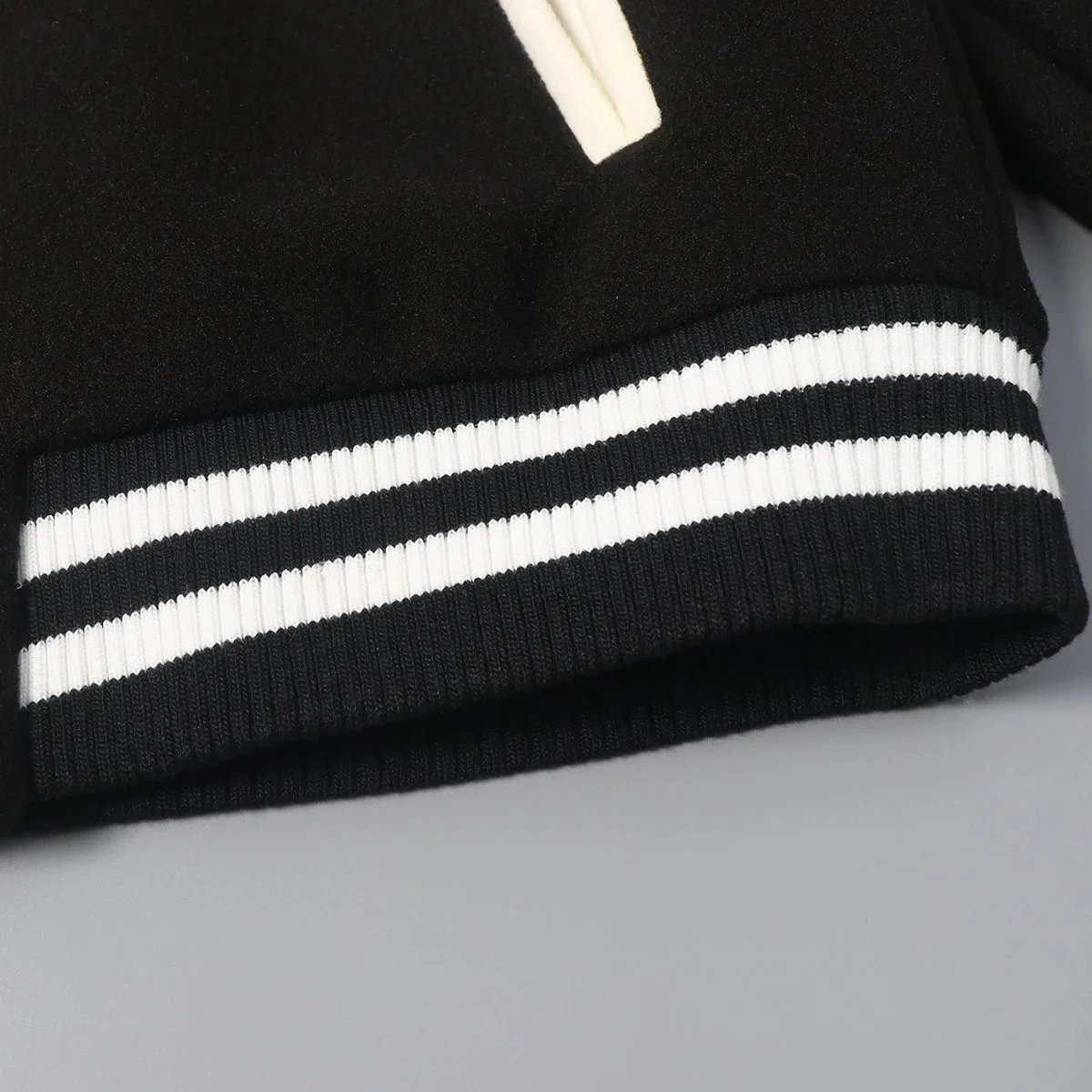 Karl Lagerfeld x Agerfel Varsity Jacket Black and Cream Outerwear - 10
