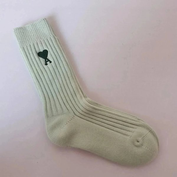 Comme des Garçons Play Heart Logo Ribbed Socks Mint Green product listing in Litbuy spreadsheet finds