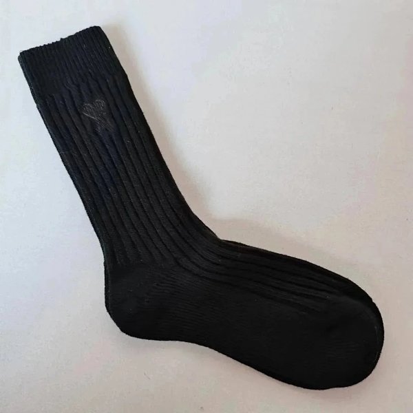 Design Ribbed Crew Sock Black Socks product listing in Litbuy spreadsheet finds