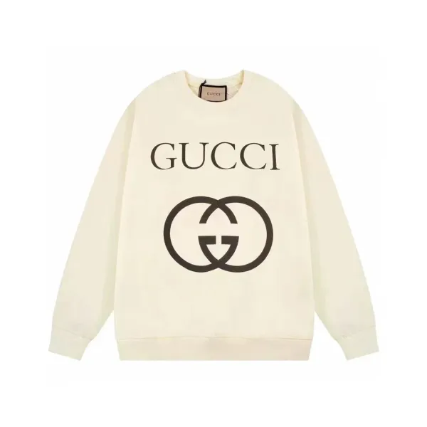 Gucci GG Logo Print Off-White Hoodie - 1