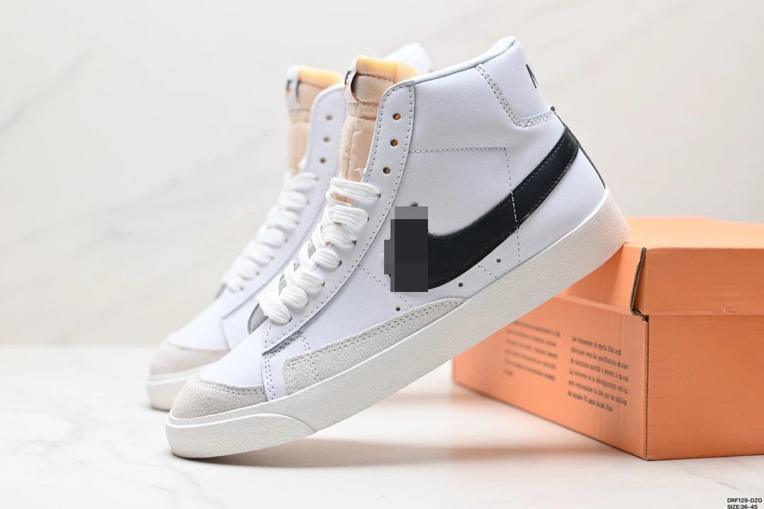 Nike Blazer Mid '77 White Black Sneakers - 1